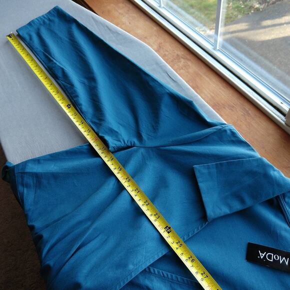 MoDa of New York Turquoise Retro Style Wrap Dress XL new w/imperfection DressV - Picture 15 of 16